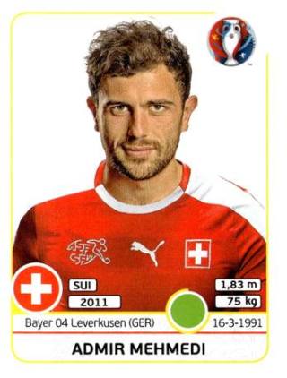 Admir Mehmedi – UEFA Euro 2016 France, Nr. 118