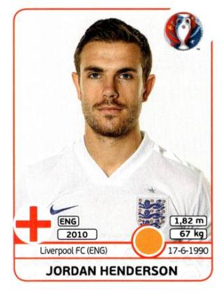 Jordan Henderson – UEFA Euro 2016 France, Nr. 138