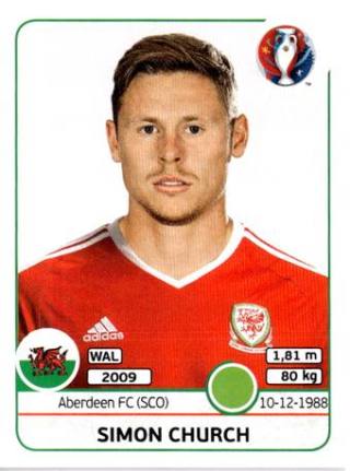 Simon Church – UEFA Euro 2016 France, Nr. 198