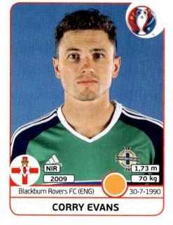 Corry Evans – UEFA Euro 2016 France, Nr. 335