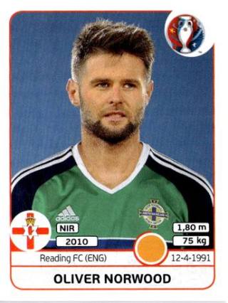 Oliver Norwood – UEFA Euro 2016 France, Nr. 340