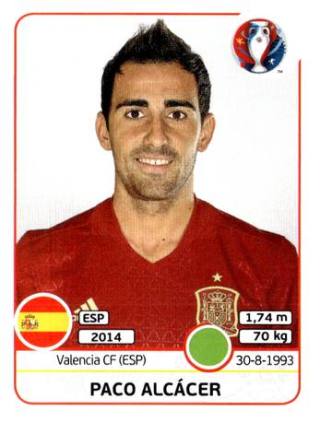 Paco Alcácer – UEFA Euro 2016 France, Nr. 372