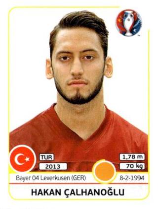 Hakan Çalhanoğlu – UEFA Euro 2016 France, Nr. 420