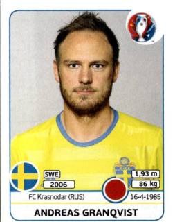 Andreas Granqvist – UEFA Euro 2016 France, Nr. 552
