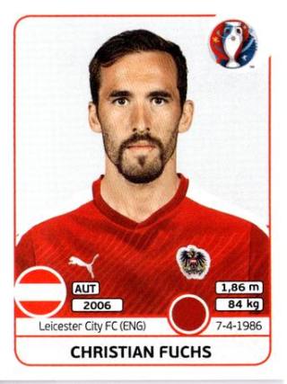 Christian Fuchs – UEFA Euro 2016 France, Nr. 631