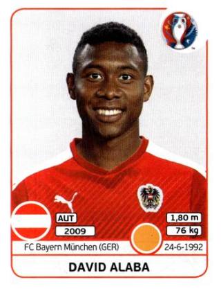 David Alaba – UEFA Euro 2016 France, Nr. 638
