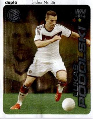 Lukas Podolski – WM 2014 - DFB Team-Sticker (Ferrero), Nr. 36