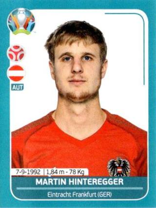 Martin Hinteregger – UEFA Euro 2020 Preview - 568 stickers version, Nr. AUT12