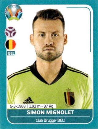 Simon Mignolet – UEFA Euro 2020 Preview - 568 stickers version, Nr. BEL8