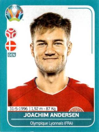 Joachim Andersen – UEFA Euro 2020 Preview - 568 stickers version, n.º DEN10