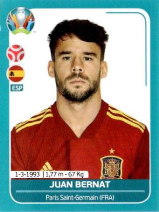 Juan Bernat – UEFA Euro 2020 Preview - 568 stickers version, Nr. ESP13