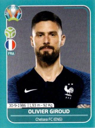 Olivier Giroud – UEFA Euro 2020 Preview - 568 stickers version, Nr. FRA24