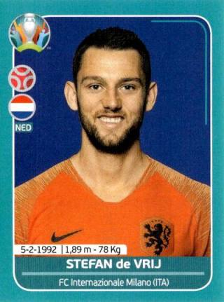 Stefan de Vrij – UEFA Euro 2020 Preview - 568 stickers version, Nr. NED13