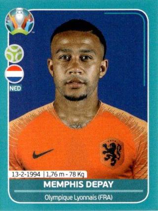 Memphis Depay – UEFA Euro 2020 Preview - 568 stickers version, Nr. NED23