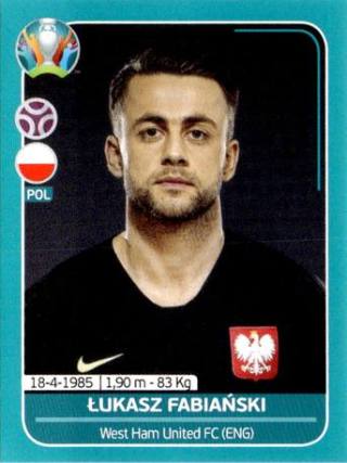 Łukasz Fabiański – UEFA Euro 2020 Preview - 568 stickers version, Nr. POL8