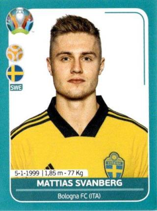 Mattias Svanberg – UEFA Euro 2020 Preview - 568 stickers version, Nr. SWE23