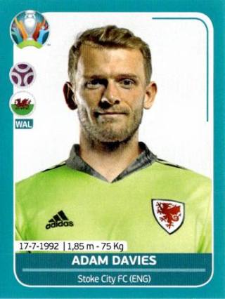 Adam Davies – UEFA Euro 2020 Preview - 568 stickers version, Nr. WAL9