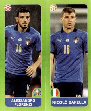Alessandro Florenzi / Nicolò Barella – UEFA Euro 2020 Tournament Edition - 678 stickers version, n.º 34