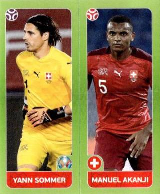 Yann Sommer / Manuel Akanji – UEFA Euro 2020 Tournament Edition - 678 stickers version, n.º 38