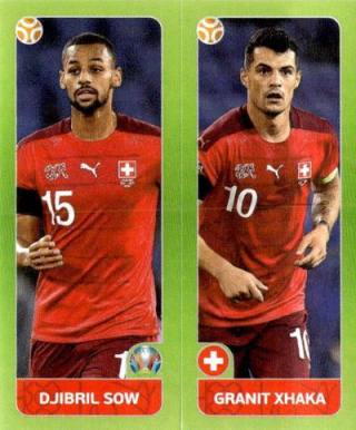 Djibril Sow / Granit Xhaka – UEFA Euro 2020 Tournament Edition - 678 stickers version, n.º 41