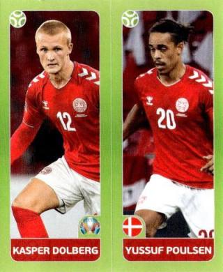 Kasper Dolberg / Yussuf Poulsen – UEFA Euro 2020 Tournament Edition - 678 stickers version, n.º 155