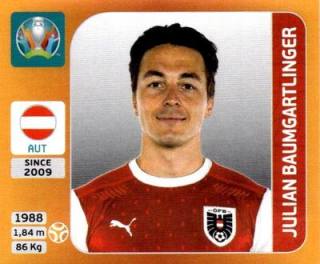 Julian Baumgartlinger – UEFA Euro 2020 Tournament Edition - 678 stickers version, Nr. 245