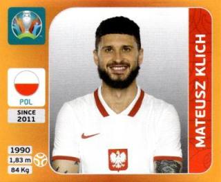Mateusz Klich – UEFA Euro 2020 Tournament Edition - 678 stickers version, Nr. 472