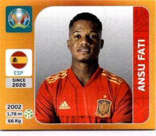 Ansu Fati – UEFA Euro 2020 Tournament Edition - 678 stickers version, Nr. 529