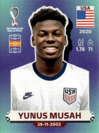 Yunus Musah – FIFA World Cup 2022 Qatar - Standard Edition, Nr. USA15