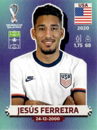 Jesús Ferreira – FIFA World Cup 2022 Qatar - Standard Edition, Nr. USA16