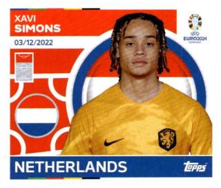 Xavi Simons – UEFA Euro 2024, n. NED17