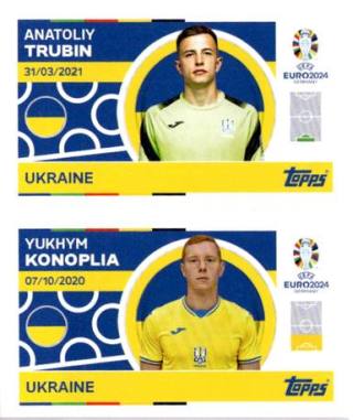 Anatoliy Trubin / Yukhym Konoplia – UEFA Euro 2024, n. UKR2-3