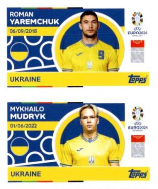 Roman Yaremchuk / Mykhailo Mudryk – UEFA Euro 2024, Nr. UKR14-15