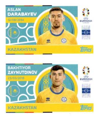 Aslan Darabayev / Bakhtiyor Zaynutdinov – UEFA Euro 2024, n. KAZ10-11