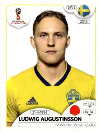 Ludwig Augustinsson – FIFA World Cup 2018 Russia, Nr. 479