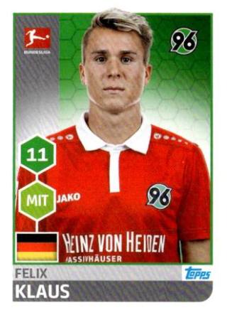Felix Klaus – Fussball Bundesliga 2017/18, Nr. 119
