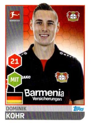 Dominik Kohr – Fussball Bundesliga 2017/18, Nr. 176